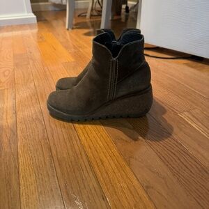 Fly London Dark Brown/Green Ankle Boots